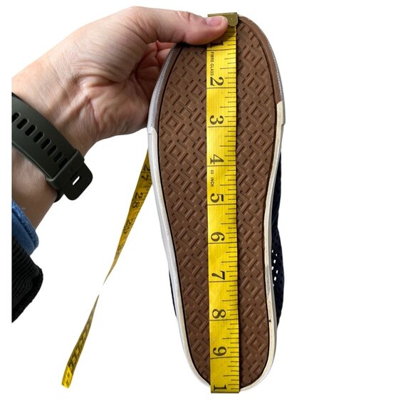 Tory Burch Jesse Perforated Suede Navy Blue Slip-On Sneakers Size 7 - Picture 14 of 14